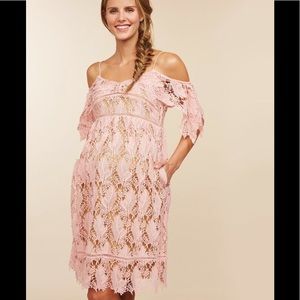 Cold Shoulder Lace Maternity Dress